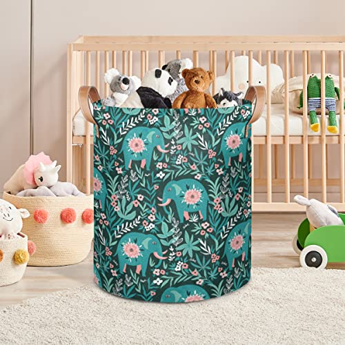 Africa Elephant 68L Collapsible Laundry Basket Large Laundry Hamper Blue Foldable Storage Bins Laundry Basket Fabric Nursery Hampers For Toy Organizer Bathroom Bedroom Home Decor #TOP6