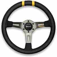 momo drifting 33π MOMO Drifting 33 Steering Wheel - Black Red Leather Black