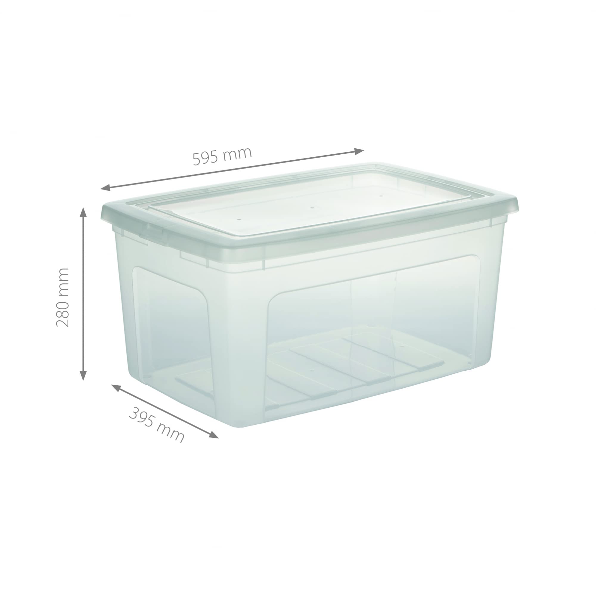 アイリスオーヤマ(IRIS OHYAMA) Caja/Set de 5 cajas de almacenaje, 50 L, Apilable, Clips, Dormitorio sala de estar - Modular Clear Box MCB-50 - Transparente