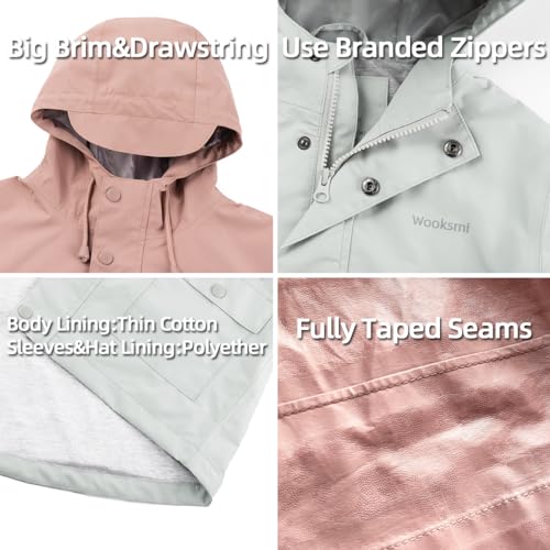 Women’s Waterproof Rain Jacket Lightweight Outdoor Windbreaker Hooded Rain Coat4