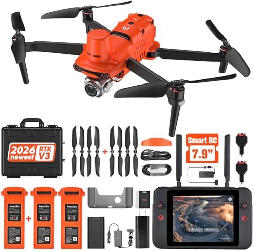 Autel Robotics EVO II PRO RTK V3, Real-time Centimeter-Level Positioning, Remote ID, S-ony 1'' 6K/30fps HDR Camera, GNSS Base Station & PPK Support, 38 Minutes, 15KM Transmission, for Mapping/Photogrammetry/Urban Planning/Searching