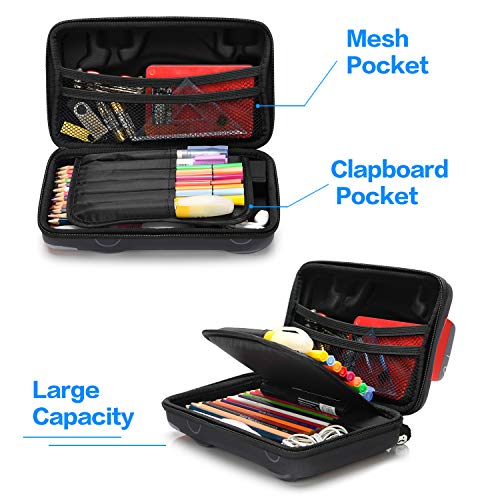 Rockpapa EVA003 Large-Capacity Race Car Pencil Case, Pencil Box, Storage Box For School Students Boys Teens Kids Toddlers Grey Red thumb #3
