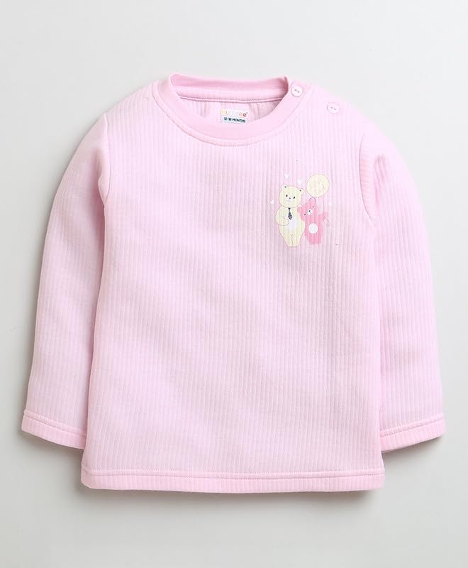 BUMZEE Pink & Yellow Girls Full Sleeves Cotton Thermal T-Shirts Pack of 2 Age - 6-12 Months (Peb9626C-pnk.YLW) 2