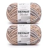 Bernat Blanket - 2 Pack of 220 Yards/10.5 oz Toasted Birch 100% Polyester Yarn