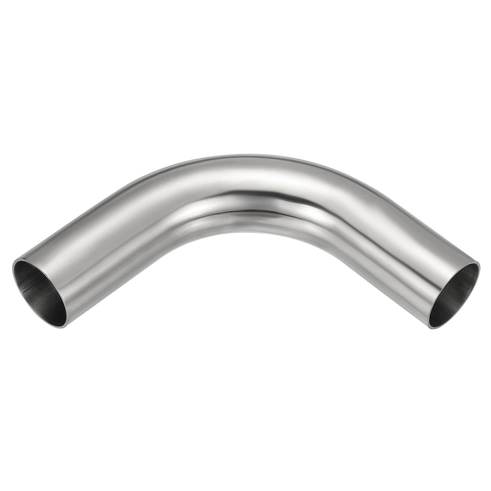 PATIKIL 90 Degree Sanitary Extended Pipe, 2inch OD Mandrel Bend Elbow Exhaust Pipe Straight Connector 304 Stainless Steel Extended Pipe for Welding Modified Stair Handrail HVAC — image 1