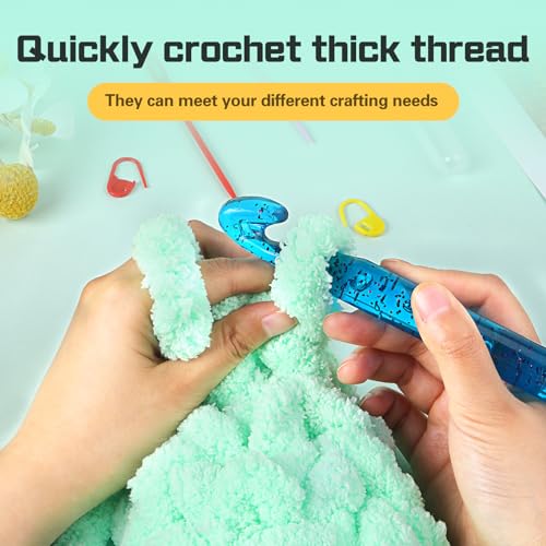 Image of QMNNMA 18 mm Crochet Hook, Large Crochet Hooks for Chunky Yarn | Big Crochet Hooks, Jumbo Crochet Hooks, Giant Crochet Hook, Ergonomic Knitting Needles Crochet Needle for Beginners