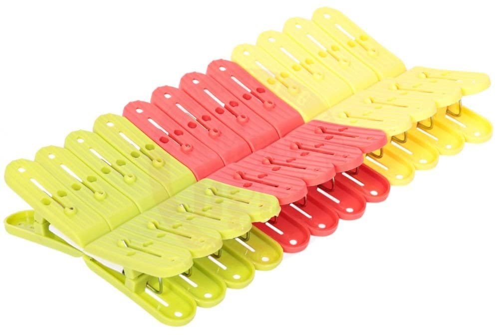 Alsaqer Multi-Purpose 48 Pieces Cloth Clips | Hanger and Clothes Pants Clips | Slim-line Plastic Finger Pegs for Laundry, Kitchen, Outdoor | Multicolour
