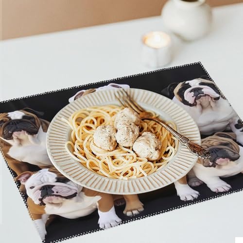 Set de table bouledogue lavable pour protéger la table des taches