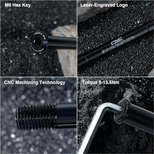 CNC 12mm Thru Axle for Bike Fork and Rear Hub,Mountain/Road Bicycle Hub Thru Axle 123mm 142mm 162mm 168mm 171mm 175mm 177mm 181mm,Thread Pitch:1.0mm;Front Rear Wheel Thru Axle Adapter.168mm by CNC - Image 4