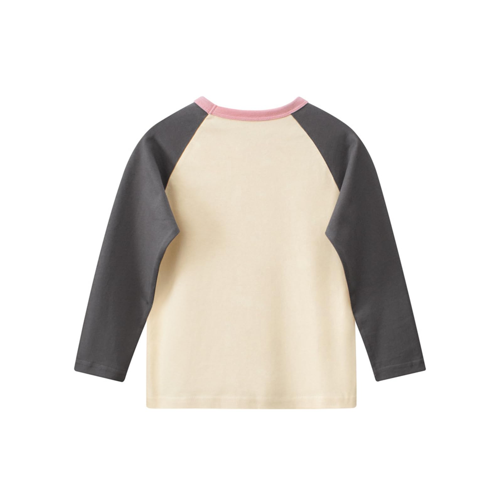 Meufam Boys' and Toddler Spring and Summer Embroidered Graphic Long Sleeve T-Shirts (Beige,100/2-3 Y,3 Years,2 Years,Unisex,Big Kid,US,Age)