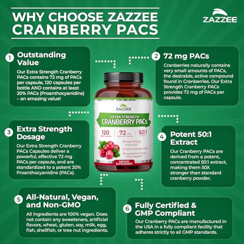 Zazzee Extra Strength Cranberry PACs