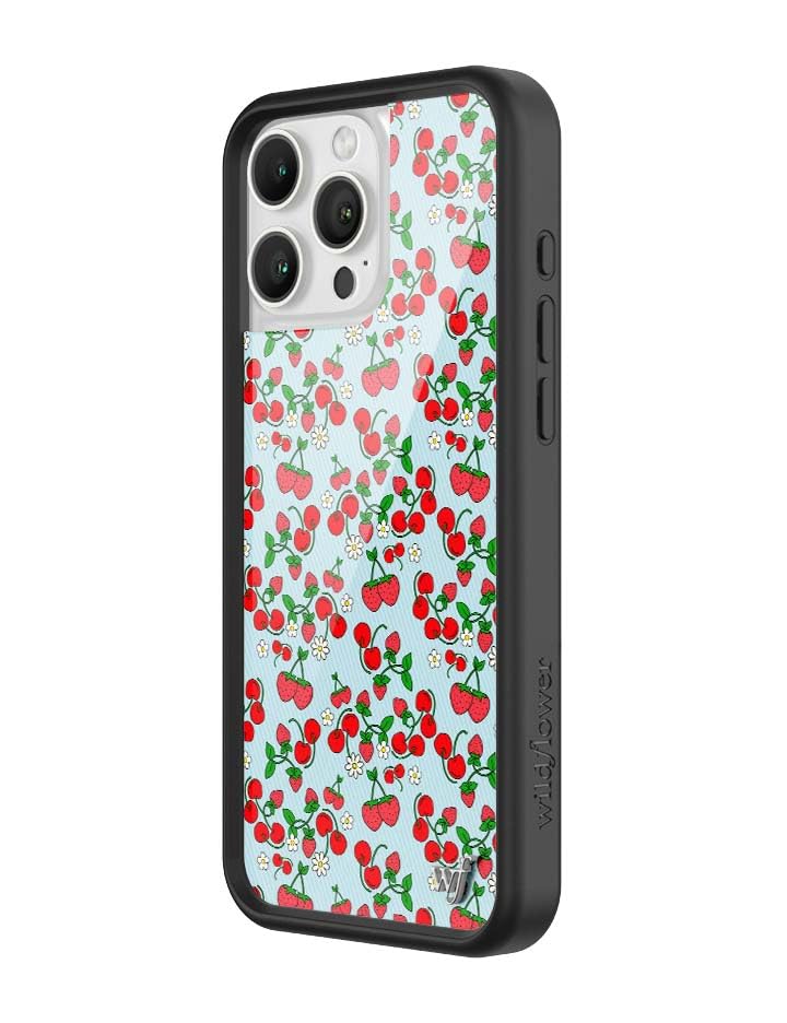 Image of Wildflower Cases - Compatible with iPhone 16 Pro Max | Protective Black Bumper, 6.5ft Drop Test Certified, Women Owned Small Business | Baby Berries