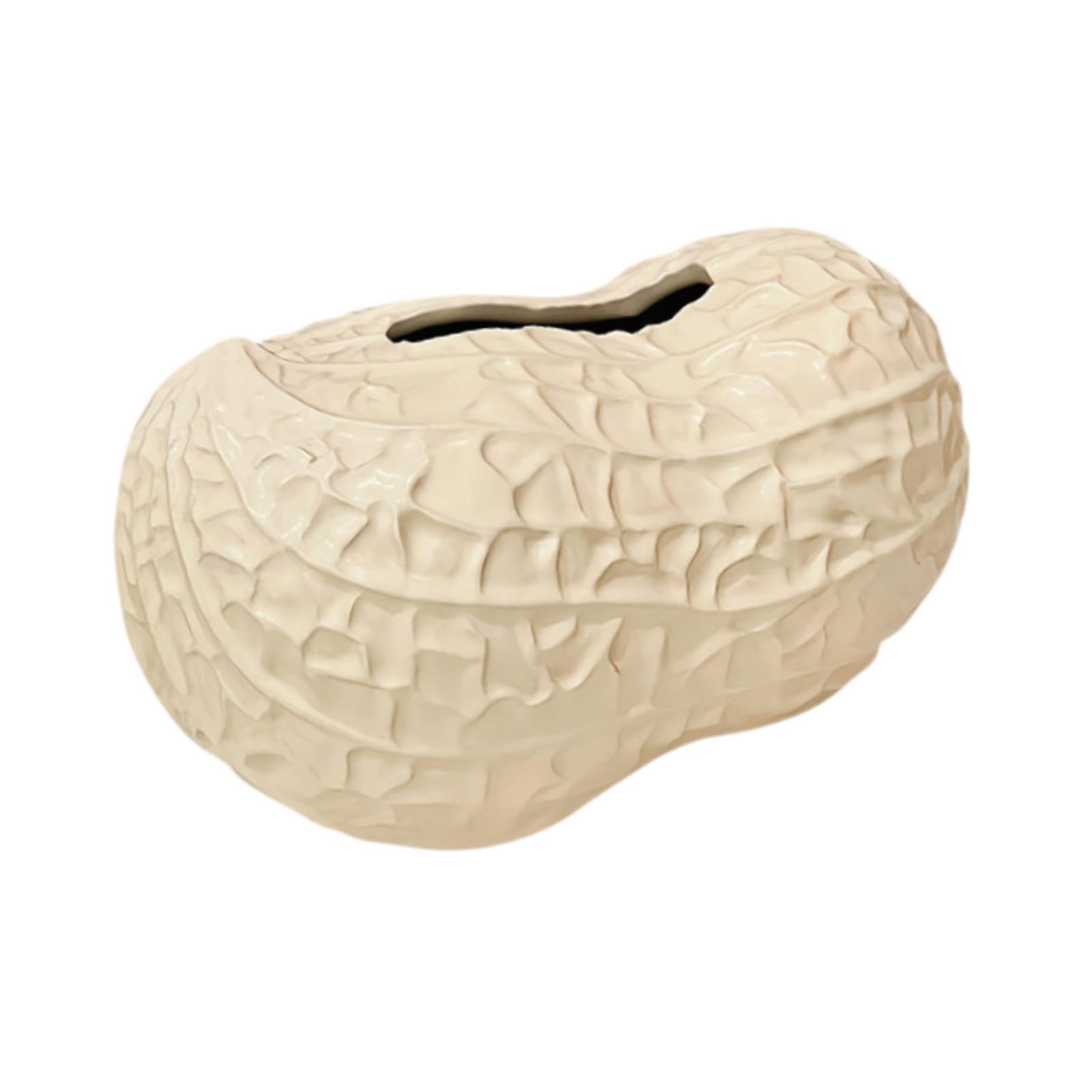 Portafazzoletti In Ceramica Forma Arachide Beige | ceramica resistente, design unico, apertura ampia, colore beige elegante
