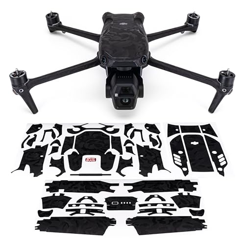 WRAPGRADE Skin Decal Sticker Compatible with DJI Air 3S (Black Bumpy Camo)