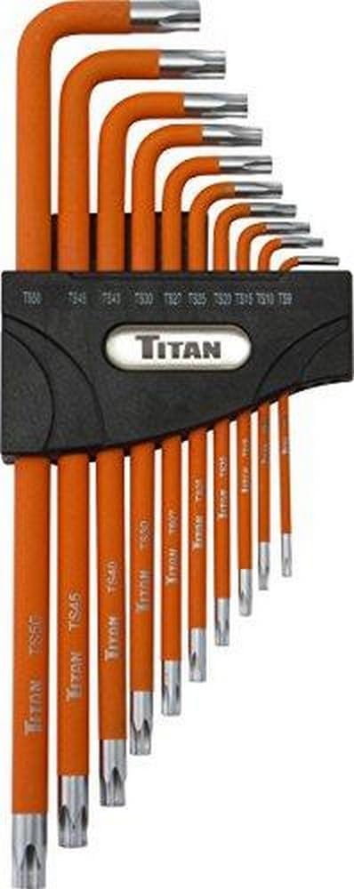 Titan 12734 Extra-Long Arm Tamper Resistant 5-Lobe Key Set - 10 Piece