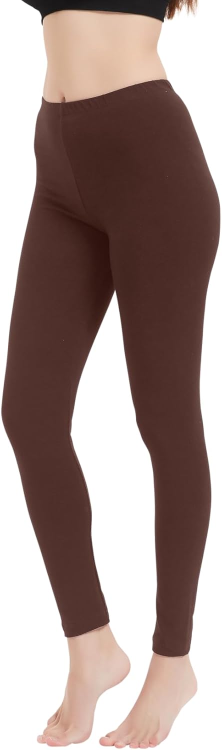 Women’s Cotton Spandex Yoga Leggings – Mid-Rise, Full-Length, Long Inseam Workout Casual Pants S-5X (32"-36") - Image 2