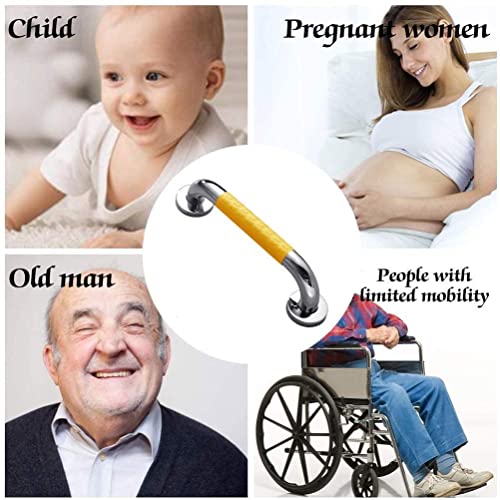 Depila Grab Bar，Armrest Safety，Handrails，Bathroom Shower Chromesfor Toilet Anti-Slips For Bathtubs Showers,Straight Handgrip Handle (Color : Yellow, Size : 58Cm) #TOP2