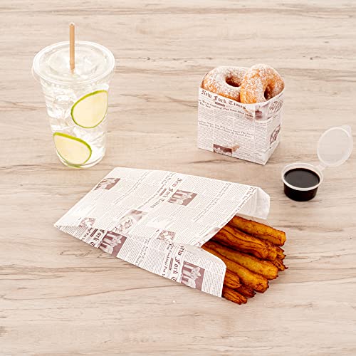 Bag Tek 7" x 3" x 11" Paper 𝐁ags For Snacks, 100 Disposable French Fry 𝐁ags - Greaseproof, For Popcorn, Cookies, Fries, And More, Black Paper Kraft Snack 𝗕ags, Restaurantware by Restaurantware - Image 8