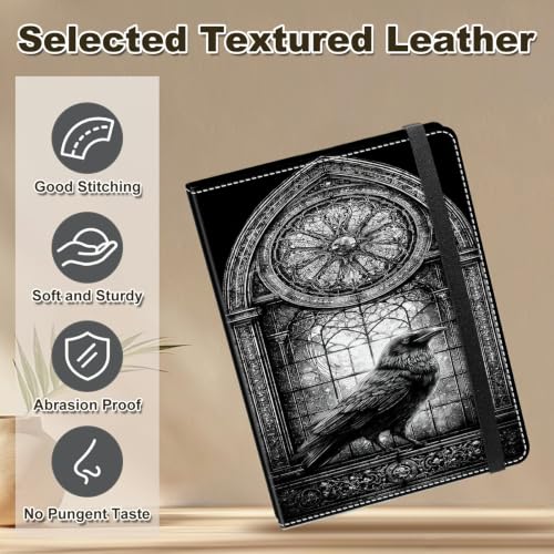 Image of Photo Album 4x6 120 Photos with Strong Elastic Band, Gothic Raven