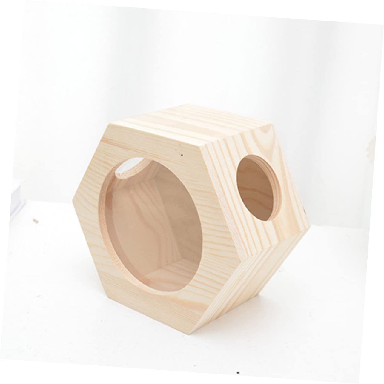 Yardwe Château De Hamster en Bois 14.5X9X17 Cm Maison pour Hamsters Et Rongeurs avec Cachette Et Aire De Jeu Sécurisée pour Cage d'animal De Compagnie