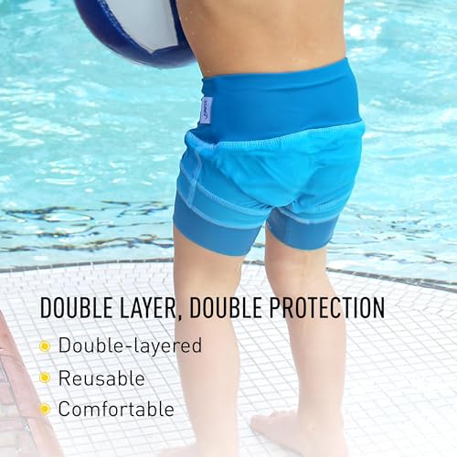 FINIS Double Swim Diaper for Babies & Toddlers - Reusable - Double-Layered Protection - UPF 50 & Up - Caribbean XL2