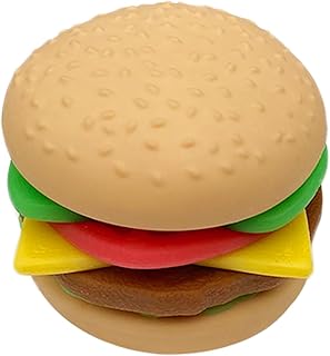 7 Layers Hamburger Toy Stress Relief Soft Simulation Food Detachable Burger Squeeze Toys Kawaii Squishies Birthday Gift for Kids (Hamburger A)