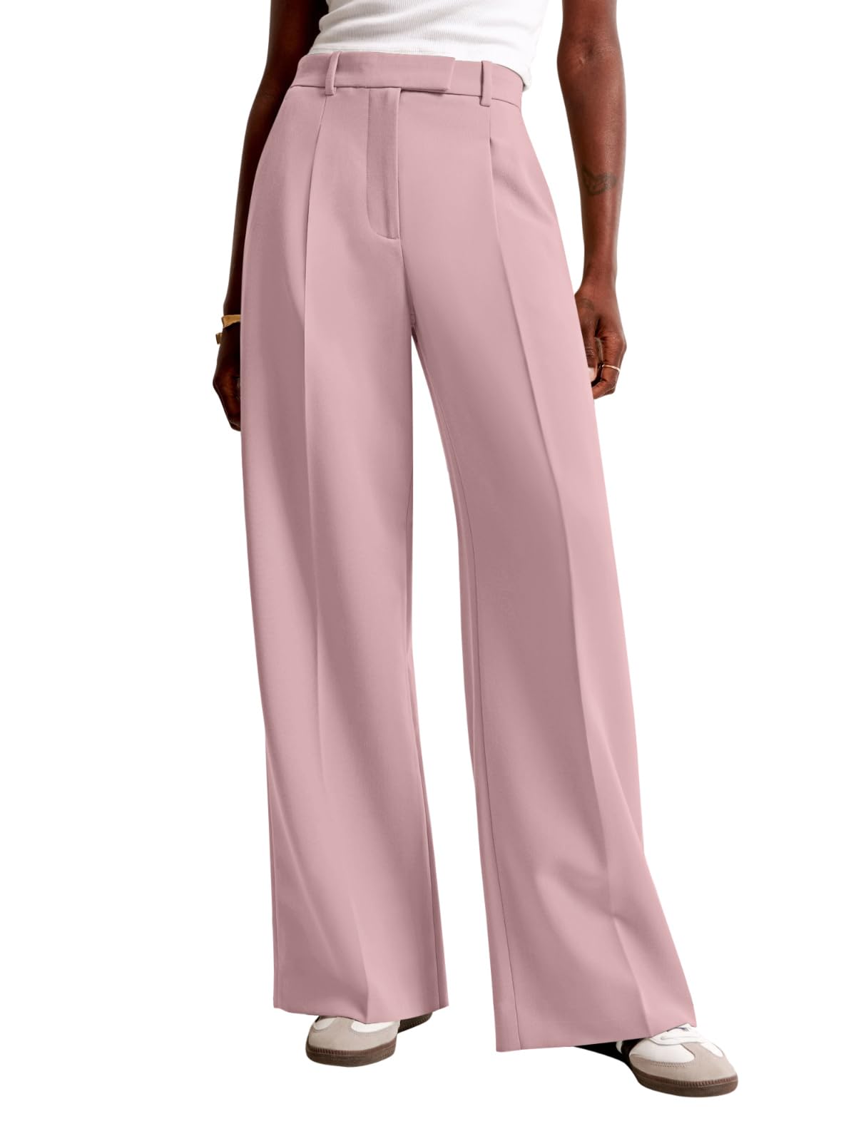 NIMIN Women Wide Leg Work Pants High Waisted Dress Trousers with Pockets
