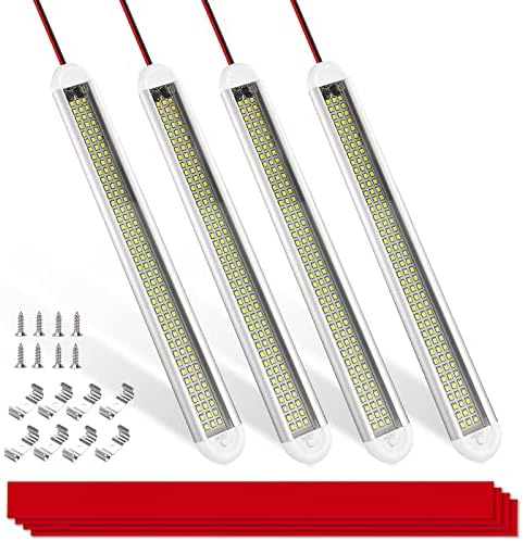 MERTTURM 12V LED Interior Light Bar, 120 LED Strip Lights 1500LM 8W DC12-85 Volt for RV Interior, Cargo Trailer Lights with Switch for Enclosed Trailer Boat Car Van Truck Camper Lorry Motorhome[4PACK]