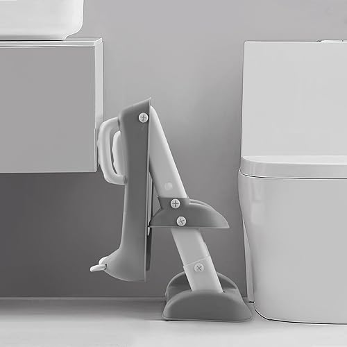 Miniatura 6 de PandaEar Asiento de entrenamiento para inodoro con escalera, cómodo y seguro con almohadillas antideslizantes, escalera para niños y niñas, color