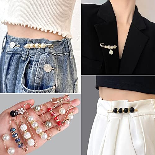145 Pcs Brooch Pins, Sweater Shawl Hat Clip Neckline Pins Double Faux Pearl Brooches for Women Fashion Cover Up Buttons Clothing Dress Decoration Accessories Pant Waist Tightener Safety Pins - 1