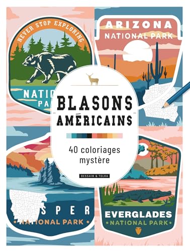 Blasons américains - 40 Coloriages mystère !