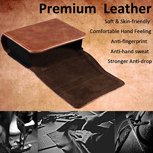 Miimall For Samsung Galaxy Z Flip 4 / Z Flip 3 Phone Pouch Holster Belt Case, Leather Pouch With Metal Clip+Magnetic Closure For Phone Holster For Galaxy Z Flip 4,Z Flip 3,Z Flip,Motorola Razr-Brown #TOP2