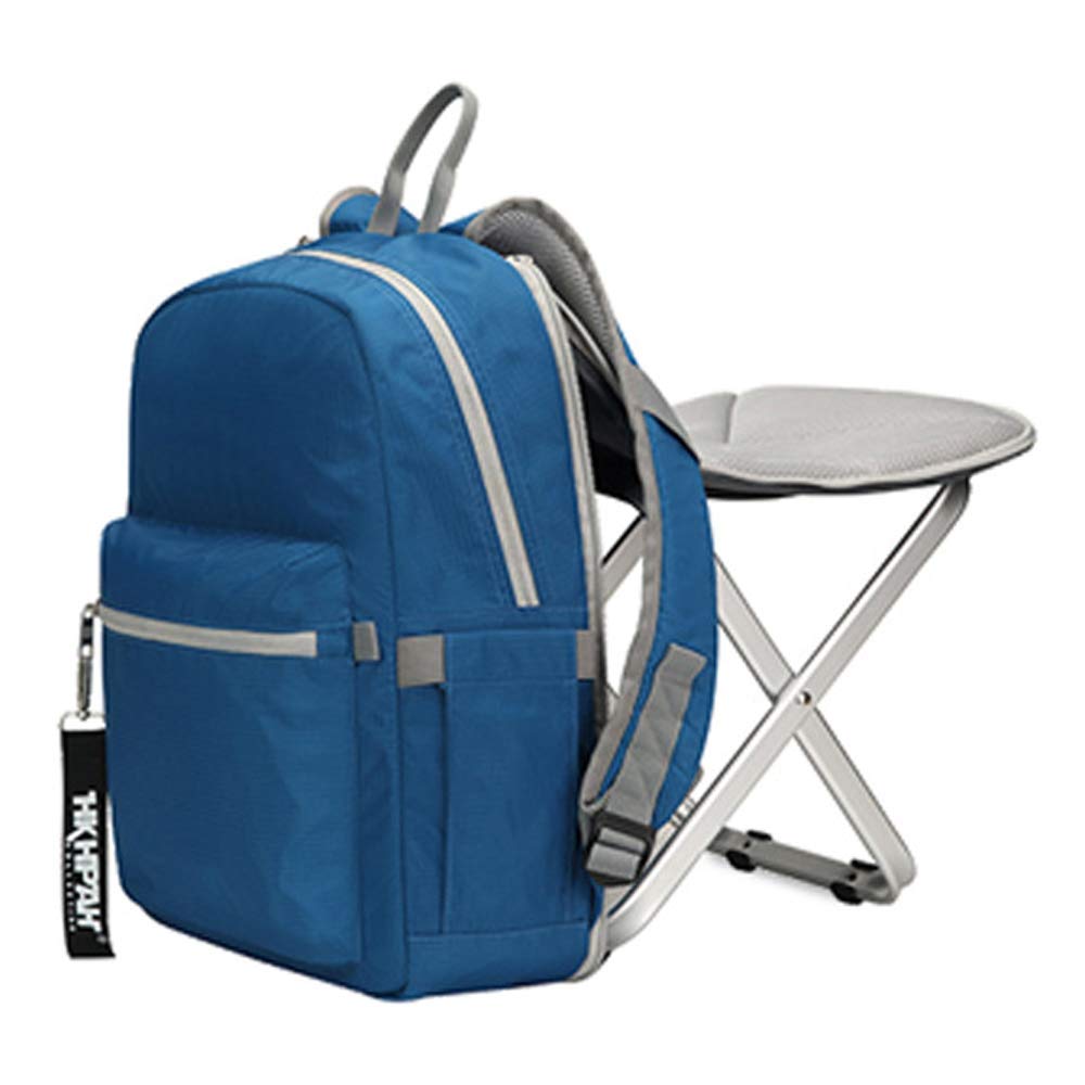 Generico Zaino Sgabello Combinato Leggero 2 in 1 con Sedia Pieghevole per Campeggio Pesca Escursioni Pienic BBQ