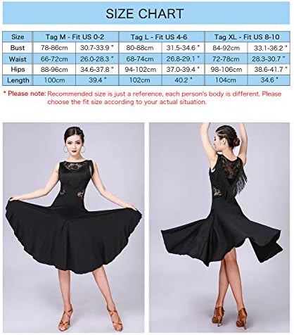 バレエ衣装 ZX Ballroom Dance Dresses for Women Fringed Lace Back Salsa Latin
