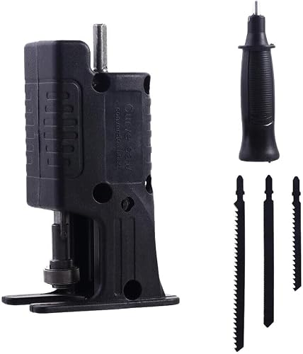 QINALO Electric Drill and Reciprocating Saw Adapter, Reciprocating Saw Accessory Kit with 6 Replacement Blades, Plastic, and Metal