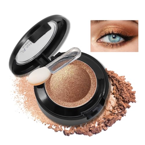 Erinde Fards à Paupières Or Rose, Pailleté Highly Pigmentées, Longue Durée Fard à Paupières Waterproof, Palettes de Maquillage Métalliques, Avec un Pinceau à Paupières