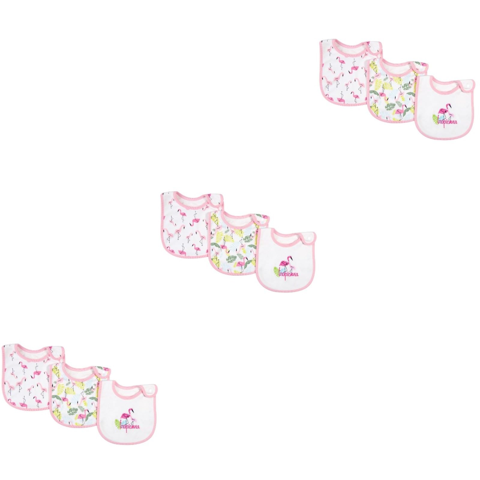 Toyvian 9stücke Teiliges Aus Wasserdichten Lätzchen Im Flamingo-design Hochwertige Waschbare Baumwoll-lätzchen Für Mittagsmahlzeit Unterstützung Von Neugeborenen Bei Sabber Und