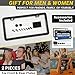 Premium Slim Carbon Fiber Design License Plate Frames – 2 Pack, Rust-Free Stainless Steel & Rattle-Free, Street Legal, Universal with Screw Caps, Thin Metal Front & Rear Car Tag Holders for Men