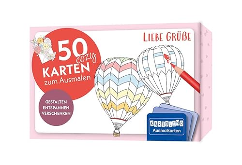 50 cozy Karten zum Ausmalen – Liebe Grüße: Gestalten, entspannen, verschenken (KARTOLINO Ausmalkarten) ...