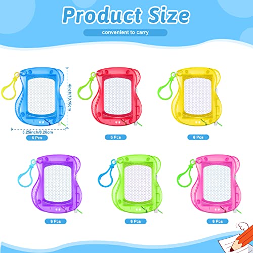 36 Pcs Mini Magnetic Drawing Board Doodle Boards For Kids Backpack Keychain Clip Drawing Boards Erasable Doodle Board Sketch Pad For Kids Art Supplies Party Favors, Prizes For Kids Classroom, 6 Colors #TOP1
