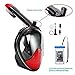 180° Snorkel Mask View for Adults and Youth. Full Face Free Breathing Design.[Free Bonuses] Cell Phone Universal Waterproof Case (Dry Bag) and Anti-Fog Wipes (Black&Red, Small/Medium)