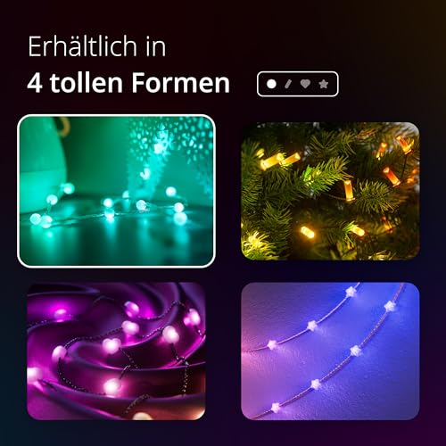 Twinkly Strings USB-C Pearls 100 LED, Pearl Shaped LED Light String, Christmas Lights, RGB Multicolor LED Lights - Image 2