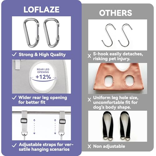 Dog Grooming Hammock Harness for Dogs & Cats with Pet Nail Clipper Trimmer - Cat Hanger Sling for Trimming Clipping Nails- Dog Hammock Restraint Bag for Small Medium Large pet ( Grey S ) - Image 6