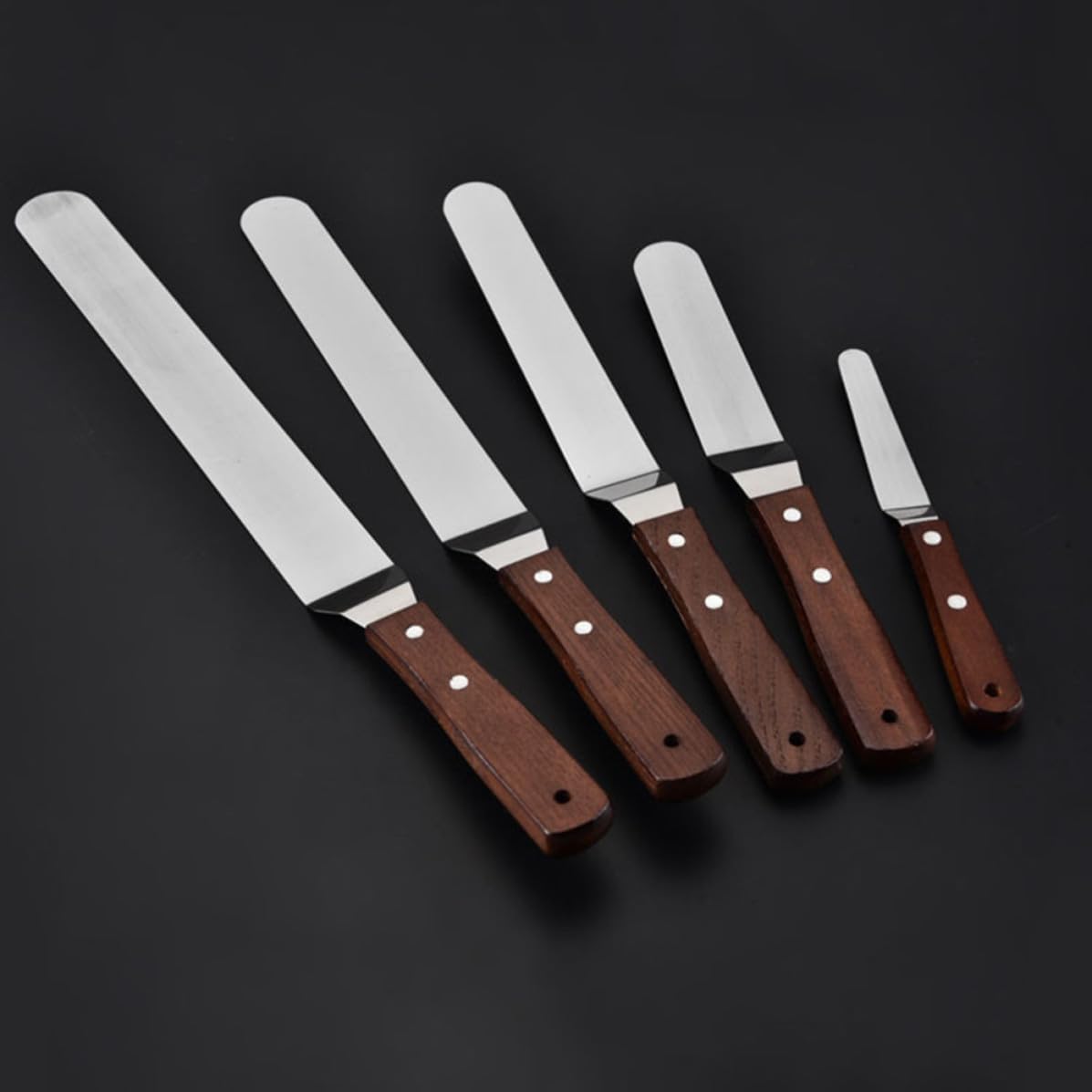 3 Piece Stainless Steel Cream Butter Spatula Set for Cake Decorating