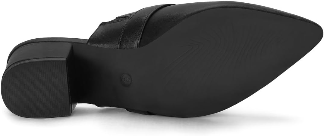 Allegra K Women's Pointed Toe Slip on Block Heel Sandals Mules - Image 6