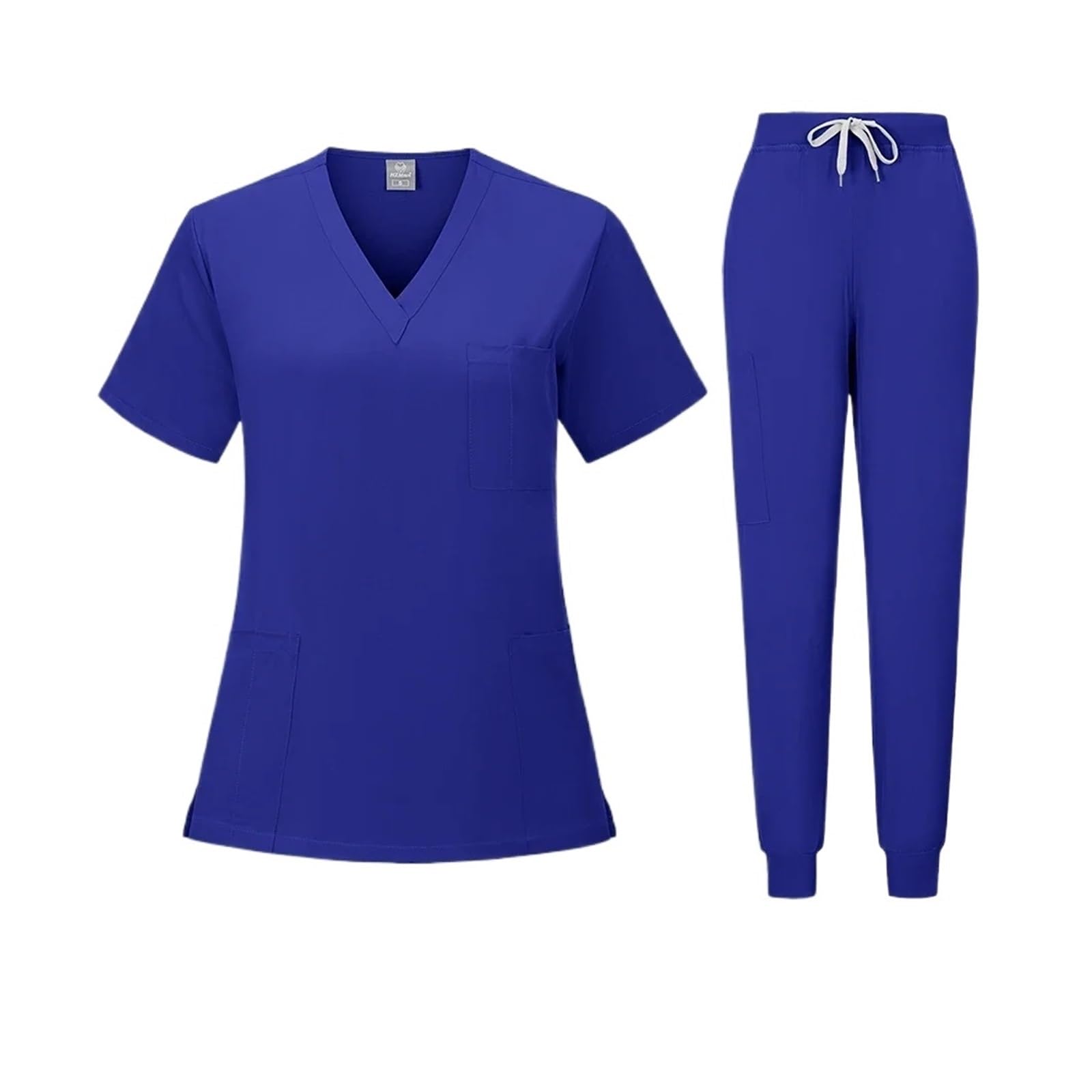 Uniforme médical pour femmes avec haut col en v et pantalon jogging de gommage multicolore