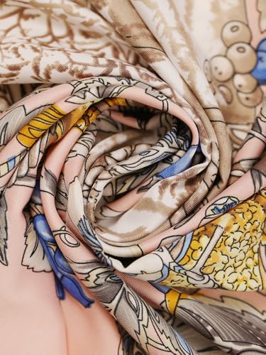 Image of Printed Poly Silken feel Scarf Stole for Women | Stylish, Soft, & Lightweight | Satin Feel Neck Scarf, Hair Scarf, Head Scarf for Women | Square Silk Stole for Handbag