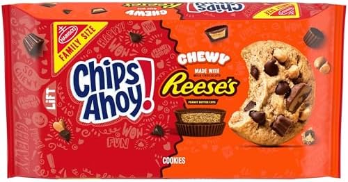 CHIPS AHOY! Chewy Chocolate Chip Cookies with Reese's Peanut Butter Cups, Family Size, 14.25 oz
