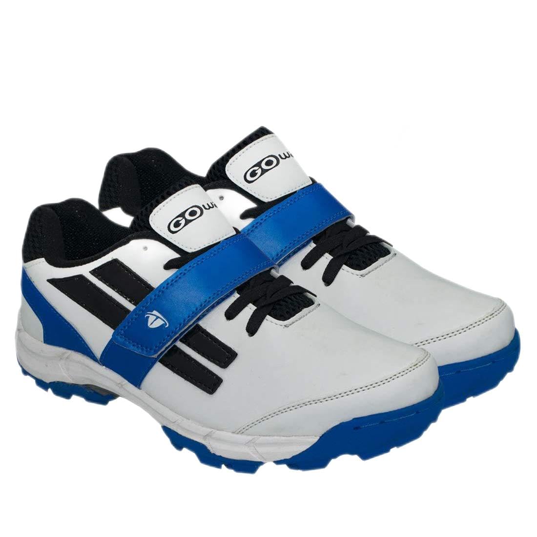 Pace White/Navy Cricket Shoes Size-7 with TR-88-W Cricket Leather Ball Veg Tanned White-image-17