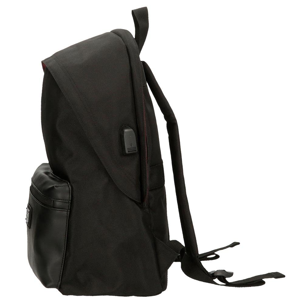 Pepe Jeans Soho Mochila para Portátil Doble Compartimento 15,6" Negro 31x44x15 cms Poliéster y PU